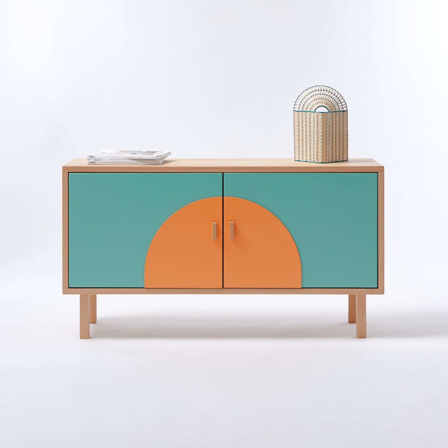 Buffet MIAMI 120 cm - vert/corail