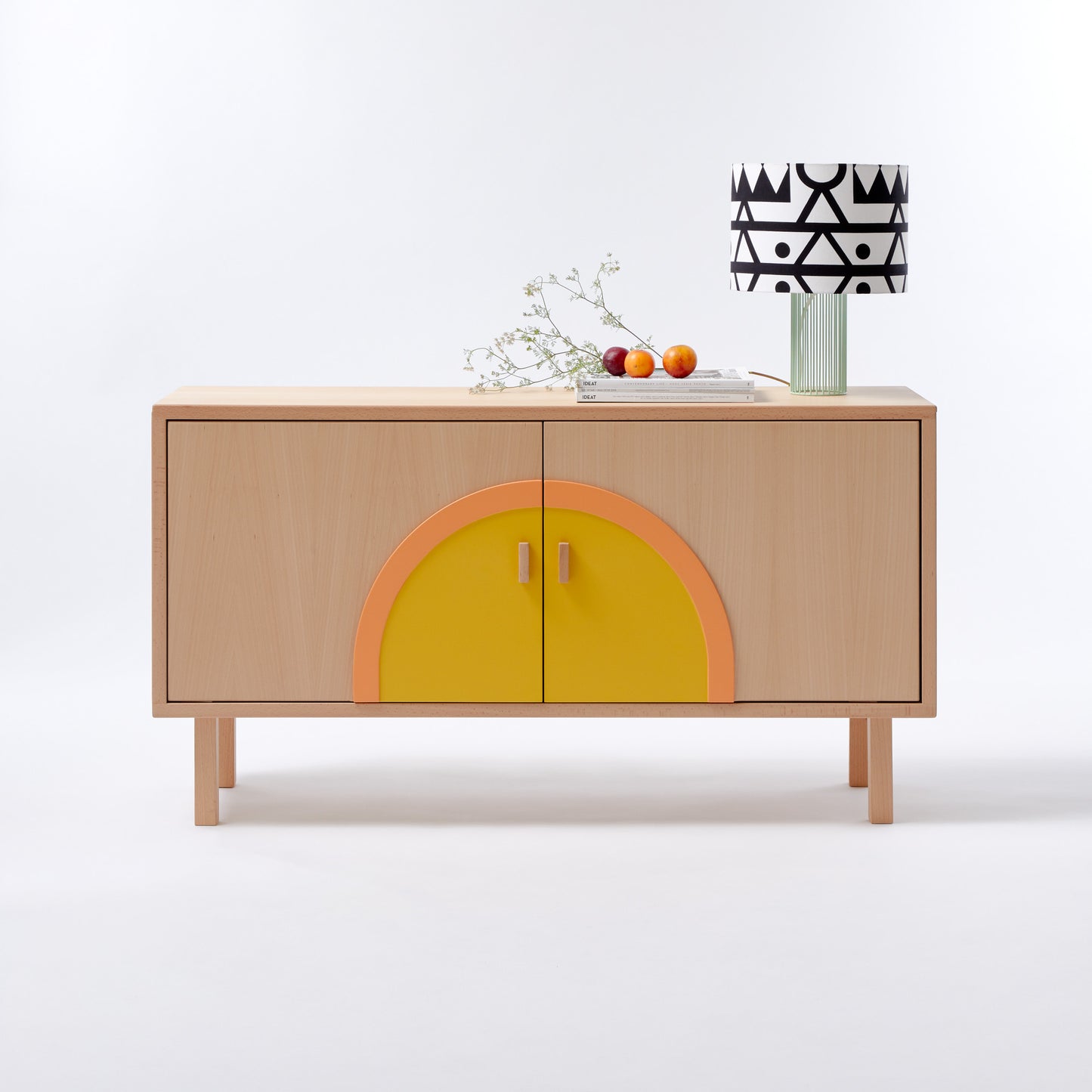 Buffet MIAMI 120 cm - curry/corail