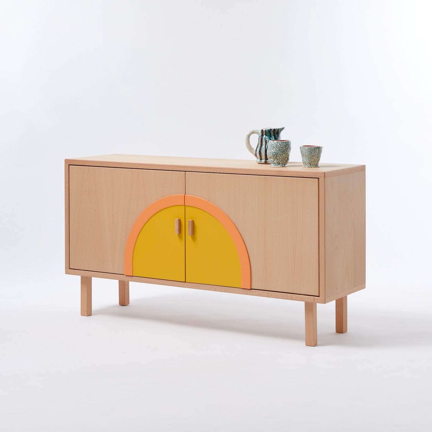 Buffet MIAMI 120 cm - curry/corail