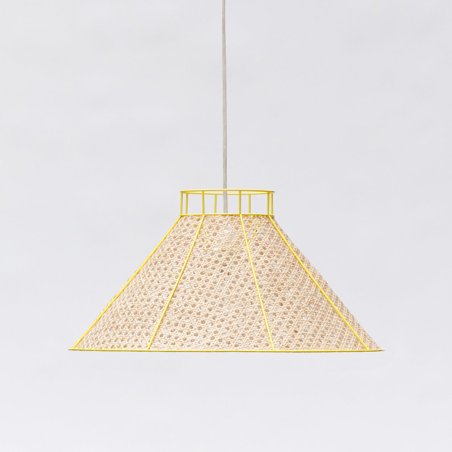 Suspension Straw cannage - jaune