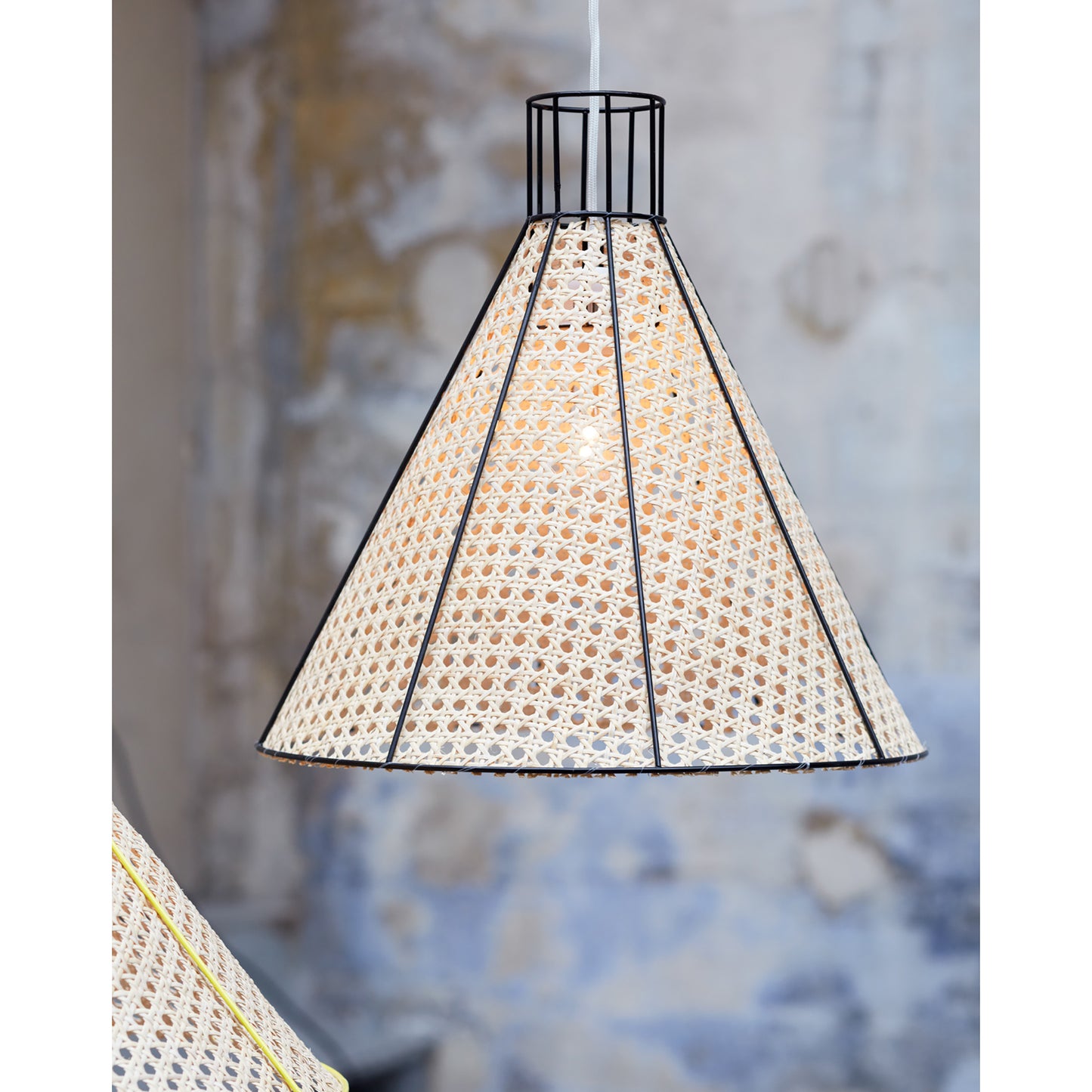 Suspension Straw cannage - noire